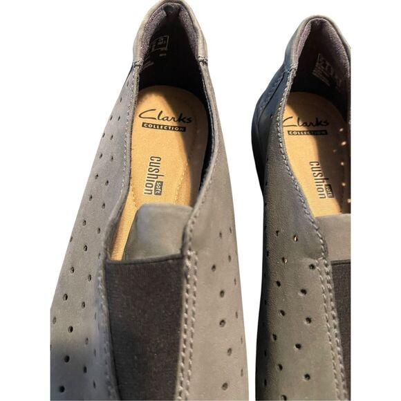 Clarks Womens Dark Gray Nubuck Leather Sable Artisan Daelyn Summit Shoes Size 8 - Picture 7 of 16